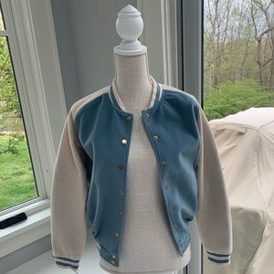 Suede varsity jacket